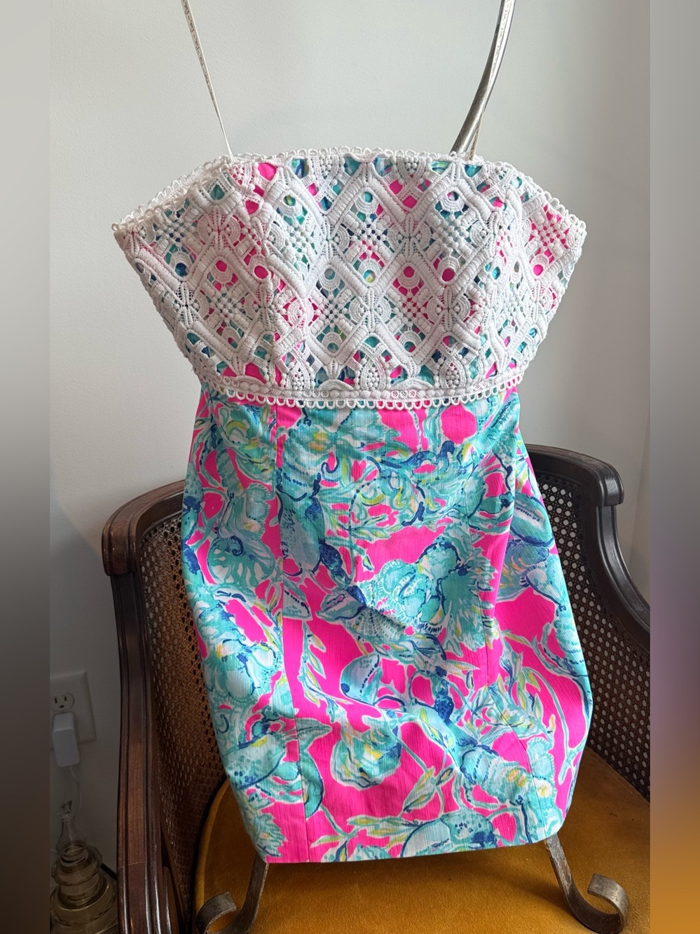 Lilly Pulitzer Brynn Dress Strapless Mini Lobsters In Love 12